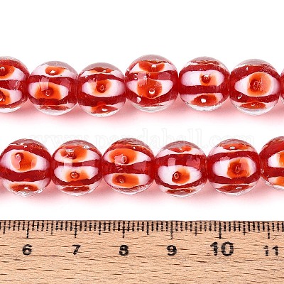 Бусы лэмпворк ручной работы LAMP-N028-20F-1