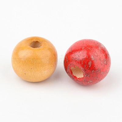 Смешанные круглые бусины из натурального клена&nbsp;X-TB12mmY-1