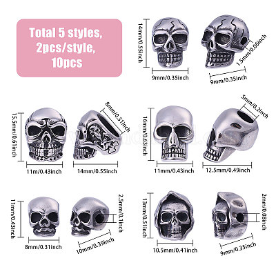 10 шт. 5 бусины из нержавеющей стали 304 STAS-CA0002-28-1