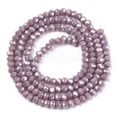 Стеклянные бусины с гальваническим покрытием  EGLA-A034-P1mm-B19-1