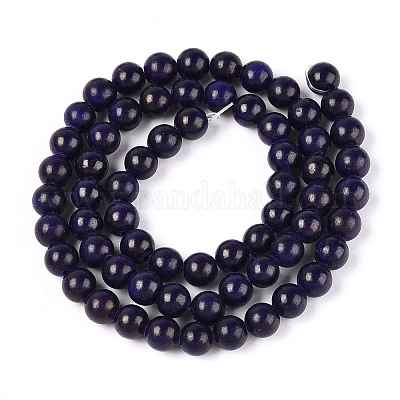 Нити круглых бусин из натурального окрашенного нефрита машан G-T139-6mm-67H-1