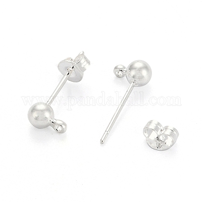 Посеребренные латунные серьги&nbsp;X-EC593-S-1