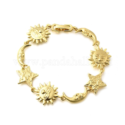 Латунь ссылка браслеты для женщин BJEW-C118-01G-1