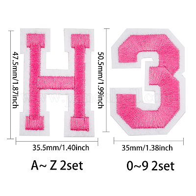 Pink Iron On Letter Patches