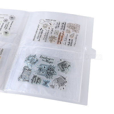 8 дюйм 2 сетки прозрачные пластиковые альбомы для хранения фотокарточек из полипропилена AJEW-WH0419-72C-1