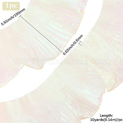 10 ярд прозрачного полиэстерового кружева с плиссировкой OCOR-GF0004-74F-1