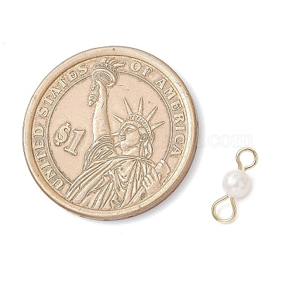 Подвески-коннекторы из натурального культивированного пресноводного жемчуга круглой формы PALLOY-JF04310-01-1