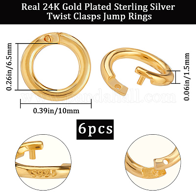 6 шт. 925 серебряных кольца-замка STER-BBC0008-69C-G-1