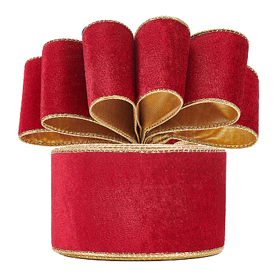 10 ярд односторонней бархатной ленты SRIB-WH0026-10B-1