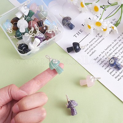 Природные подвески обсидиана PALLOY-SW0004-07-1