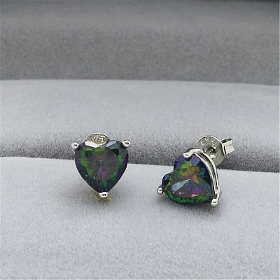 Латунь горный хрусталь серьги EJEW-BB64065-A-1