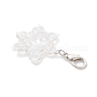 Стеклянные подвески в виде снежинок HJEW-MZ00340-1