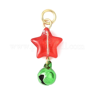 Рождество ручной работы Lampwork подвески PALLOY-JF04578-1