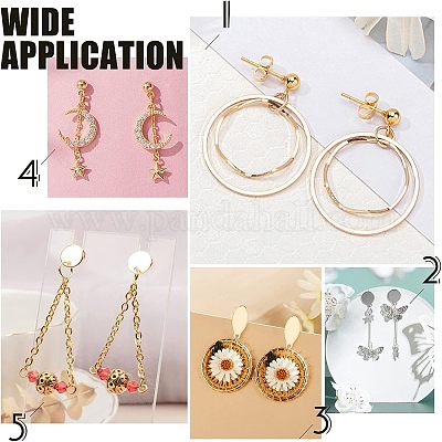 Фурнитура для сережек-гвоздиков из нержавеющей стали 304 с вакуумным покрытием pvd STAS-UN0020-90G-1