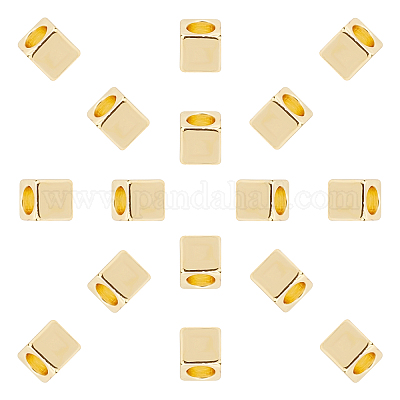 Shop SUPERFINDINGS 50PCS 5mm Loose Cube Spacer Beads Golden Brass