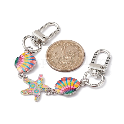 Эмалированные звенья из сплава океанской тематики AJEW-BA00124-02-1