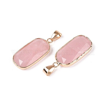 Природного розового кварца подвески G-N349-03F-G-1