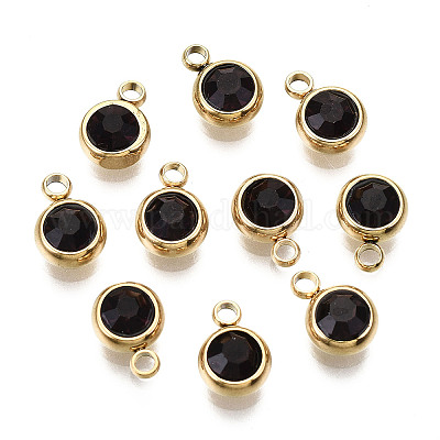 Подвески из нержавеющей стали со стразами STAS-S068-02G-1