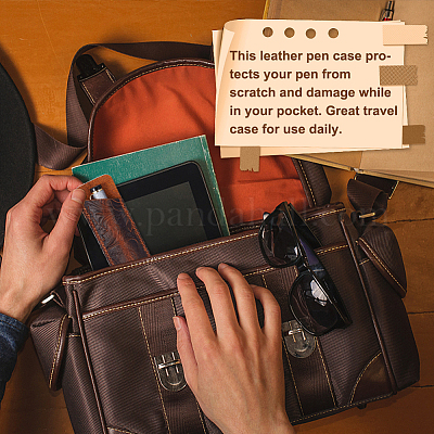 2 шт. 2 держателя для ручек из кожи с цветочным узором AJEW-GA0006-29A-1