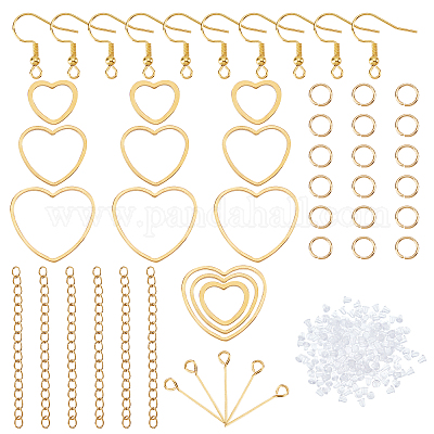 Набор для самостоятельного изготовления сережек-капель в форме сердца DIY-UN0003-03-1