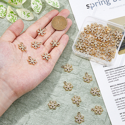 40 шт. рождественские подвески из сплава с уф-покрытием и кристаллами со стразами ALRI-DC0001-08-1