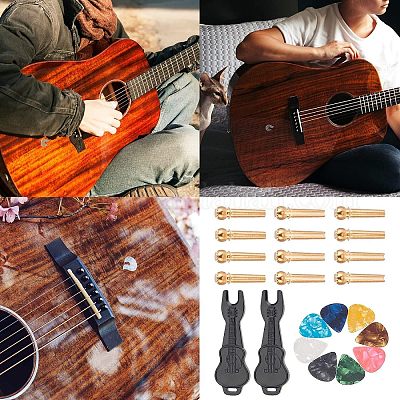 Наборы медиаторов и колышков для струн из АБС-пластика AJEW-FG0001-82-1