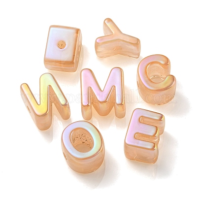 Непрозрачные радужные переливающиеся акриловые бусины OACR-P010-23E-1