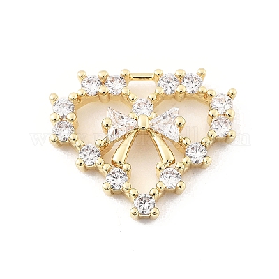 Латунные микропаве прозрачные подвески с фианитом KK-K371-29B-G-1