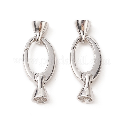 Застежки для ключей из стерлингового серебра 925 пробы с родиевым покрытием X-STER-F037-140P-1