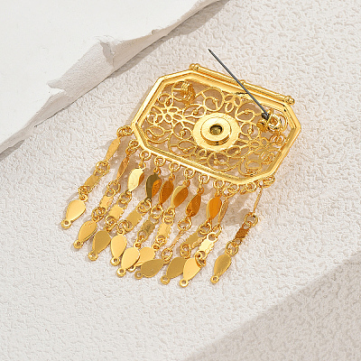 Изысканные и полые латунные шестиугольные броши для женщин OU9200-1