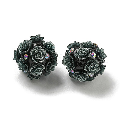 Акриловые бусины ручной работы из полимерной глины со стразами FIND-Z036-01B-1