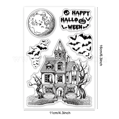  GLOBLELAND Horror House Clear Stamp Bat Transparent