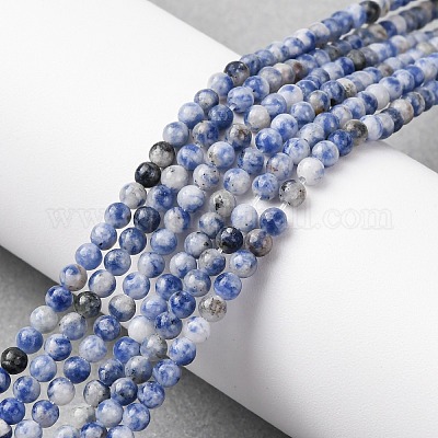 Натуральное синее пятно нитки из бисера яшмы G-Z116-A02-3mm-1