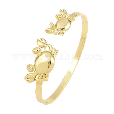 Браслеты-манжеты из латуни с морскими организмами для женщин BJEW-D368-03C-G-1