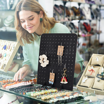 Прямоугольная деревянная вешалка для драгоценностей ODIS-WH0038-125-1