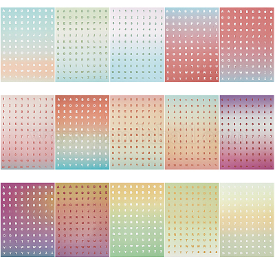 5 комплект 5 стилей градиентных цветных наклеек из ПВХ с буквами и цифрами DIY-GF0008-71-1