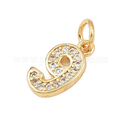 Латунные микропаве прозрачные кубические циркониевые подвески KK-G544-04G-09-1