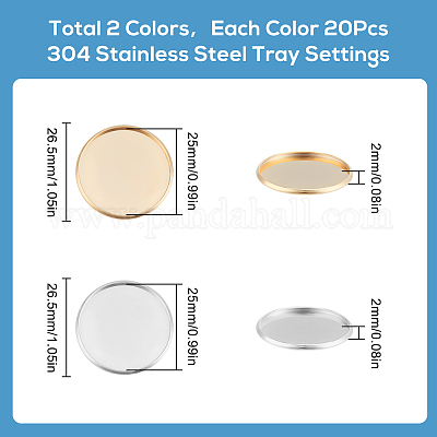 40 шт. 2-х цветные чашки из нержавеющей стали 304 с гладкими краями STAS-SC0009-11-1