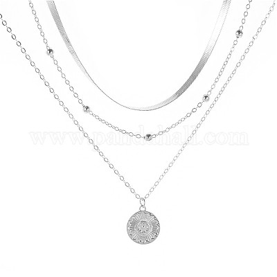 Подвеска из сплава в виде цветка и монеты 3 слой ожерелья для женщин FS-WGE6B44-02-1