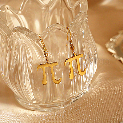 Серьги-подвески из нержавеющей стали 304 с символом пи NQ2013-2-1