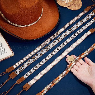 6 шт. 6 стиля повязок для шляп из искусственной замши и стекла DIY-HY0003-14-1