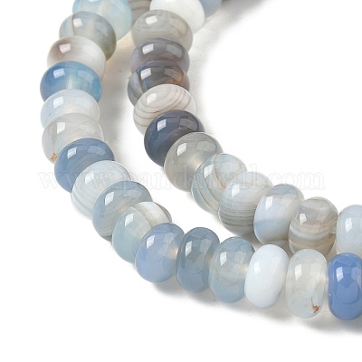 Натуральные полосатые агатовые бусы G-F790-I01-01A-1