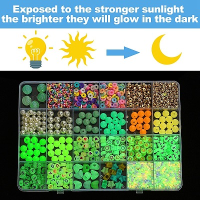 Наборы для самостоятельного изготовления браслетов из светящихся акриловых и пластиковых бусин DIY-YW0011-66-1