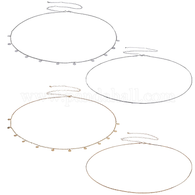 2 комплект 2-х цветных железных цепочек на талию&nbsp;AJEW-GF0011-04-1
