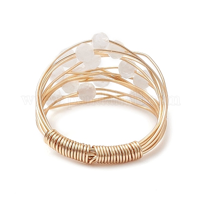 Natürliche Regenbogen-Mondstein-Fingerringe&nbsp;RJEW-TA00221-03-1
