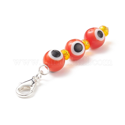 7 чакра ручной работы лэмпворк сглаза кулон из бисера украшения HJEW-JM00792-1