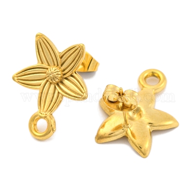 Ионное покрытие (ip) 304 нержавеющая сталь гвоздики серьги фурнитура EJEW-H013-19G-1