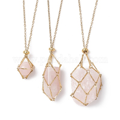 3 шт. 3 стиля 304 нержавеющая сталь кабель цепь макраме мешочек пустой держатель камня изготовление ожерелья NJEW-JN04974-1