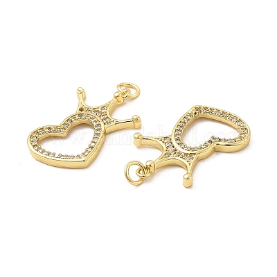 Латунные микропаве прозрачные подвески с фианитом KK-E068-VB184-1