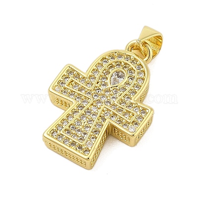 Крест тема стойка покрытие латунь микро паве кубические цирконии подвески KK-Z074-60G-1